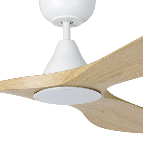 eglo-surf-dc-72-inch-white-with-oak-blades-with-cct-led-light-close-up