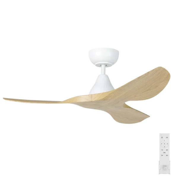 eglo-surf-dc-40-inch-white-with-oak-blades-no-light-with-remote eglo-surf-dc-40-inch-white-with-oak-blades-no-light-with-remote
