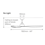 Fanco Eco Style DC 60 inch no light dimensions