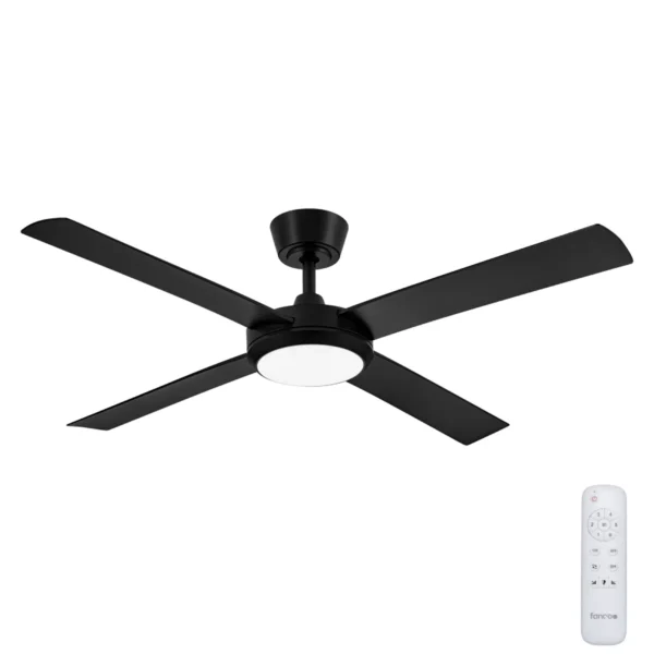 fanco-eco-silent-pro-dc-52-inch-black-with-cct-led-light-and-remote-control Fanco Eco Silent Pro DC Ceiling Fan with LED Light - 52" (Black) - Image 1