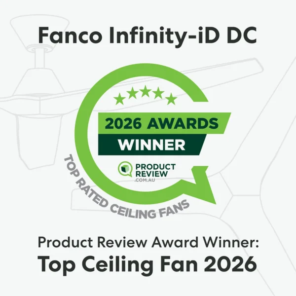 Fanco Infinity-iD DC Ceiling Fan with Wall Control & Remote/SMART - 54" (White with Beechwood Blades) - Image 3