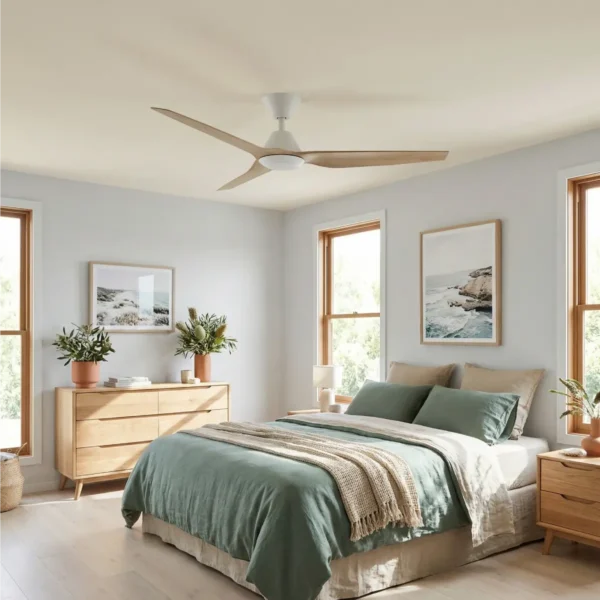 fanco-infinity-id-v3-dc-54-inch-white-with-beechwood-blades-with-light-installed-in-bedroom-wide-view