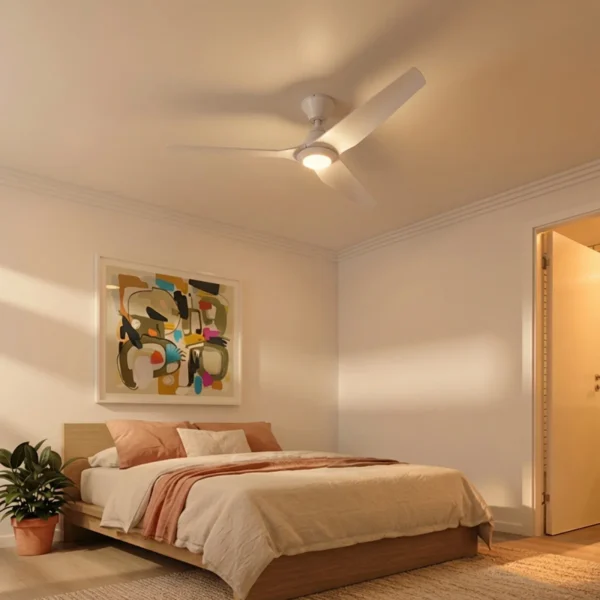 fanco-infinity-id-v3-dc-54-inch-white-with-light-in-bedroom-insitu