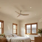 fanco-infinity-id-smart-dc-48-inch-white-with-beechwood-blades-installed-in-modern-bedroom