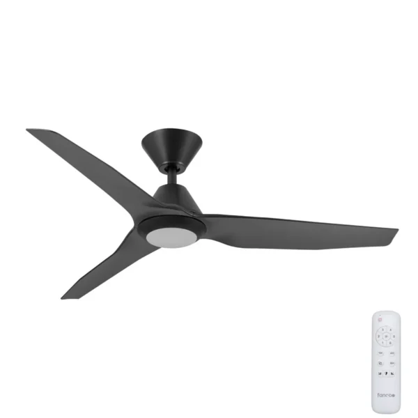 fanco-infinity-id-v3-dc-48-inch-black-with-cct-led-light-and-remote-control Fanco Infinity-iD DC Ceiling Fan with LED Light – 48″ (Black) - Image 1
