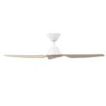 Fanco Infinity-iD DC Ceiling Fan 48″ with Remote (White with Beechwood Timber-style Blades) - side view