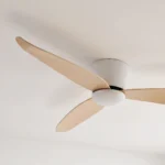 claro-essentials-spirit-dc-ceiling-fan-with-led-light-white-with-timber-style-blades-close-up-angled-insitu