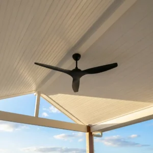 whisper-ip66-58-inch-black-no-light-installed-in-covered-outdoor-ceiling