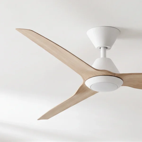 fanco-infinity-id-smart-dc-54-inch-ceiling-fan-with-led-light-white-with-beechwood-timber-style-blades-angled-close-up-insitu