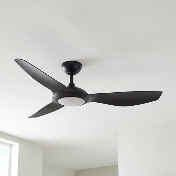 Claro Glider DC High Airflow Ceiling Fan with LED Light - 52" (Black) - Image 2