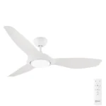 Claro Glider DC High Airflow Ceiling Fan with LED Light - 52" (White)