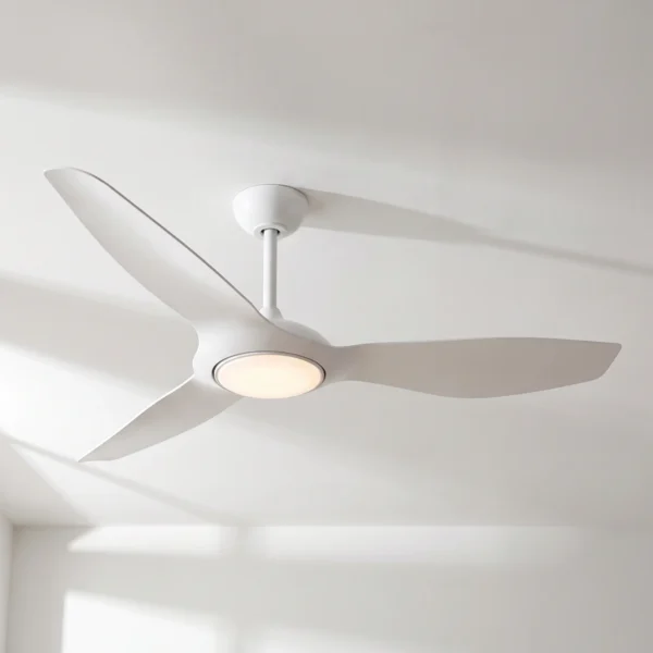 Claro Glider DC High Airflow Ceiling Fan with LED Light - 52" (White) - Image 2