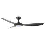 Claro Glider DC High Airflow Ceiling Fan with LED Light - 60" (Black) - Image 4