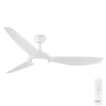 Claro Glider DC High Airflow Ceiling Fan with LED Light - 60" (White)