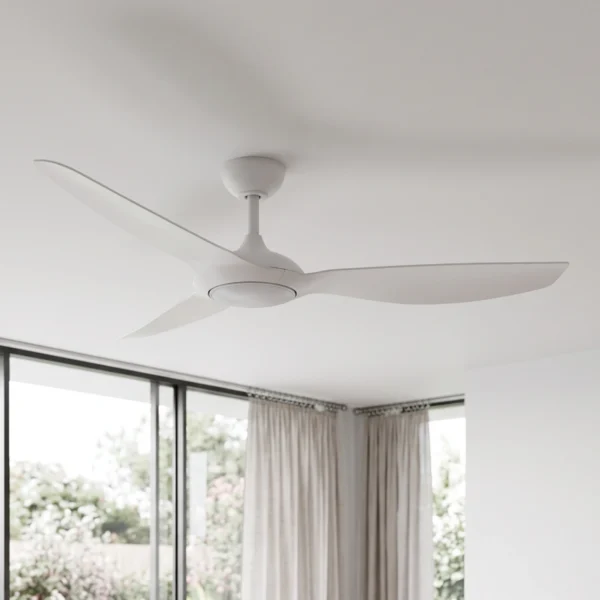 Claro Glider DC High Airflow Ceiling Fan with LED Light - 60" (White) - Image 2