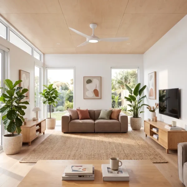 Claro Glider DC High Airflow Ceiling Fan with LED Light - 60" (White) - Image 3