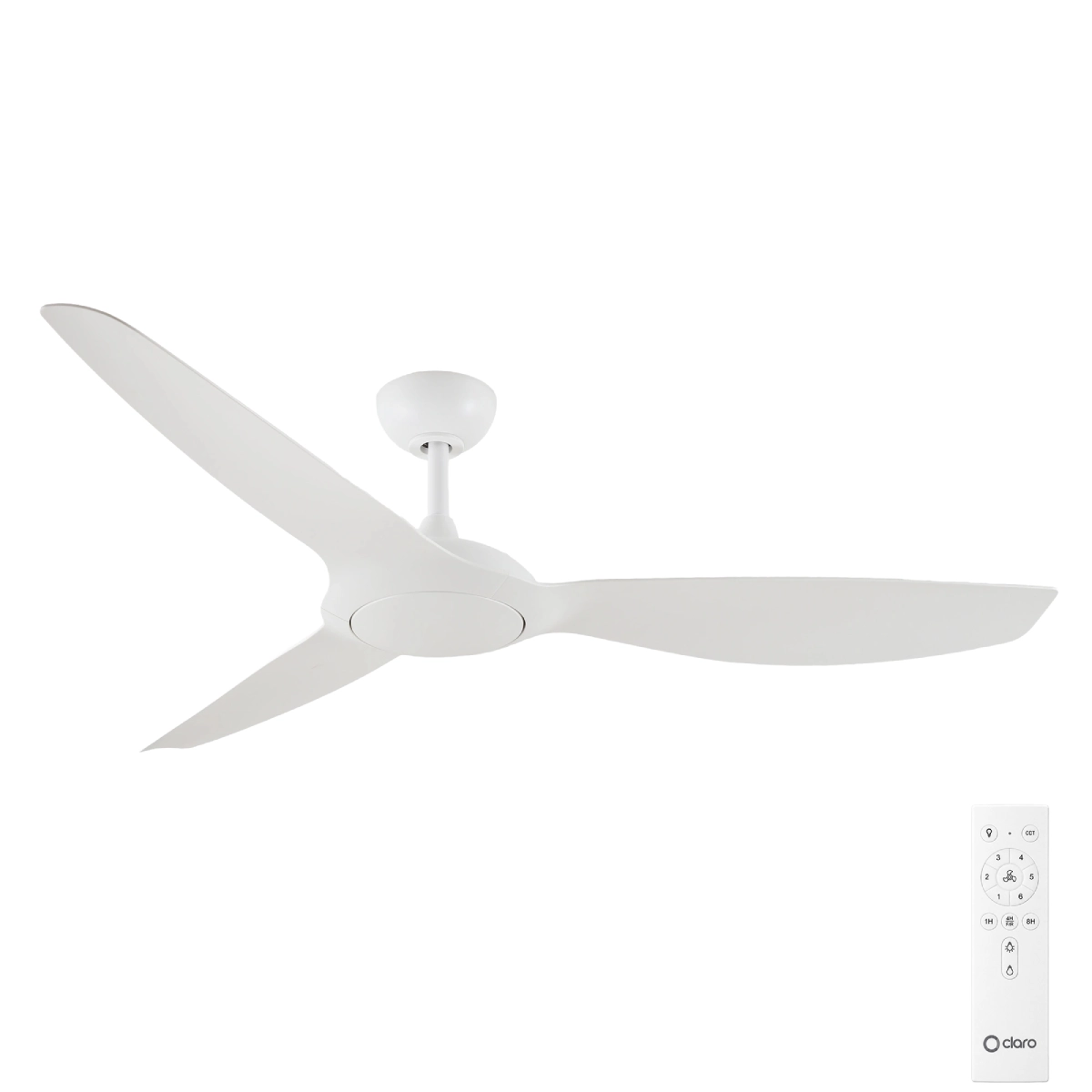 claro-glider-high-airflow-60-inch-dc-ceiling-fan-white-with-remote-control Claro Glider DC High Airflow Ceiling Fan - 60" (White) - Image 1