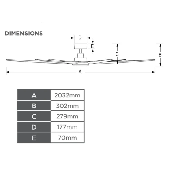 Hunter Pacific Magnum 2 DC Ceiling Fan - 80" (White) - Image 3